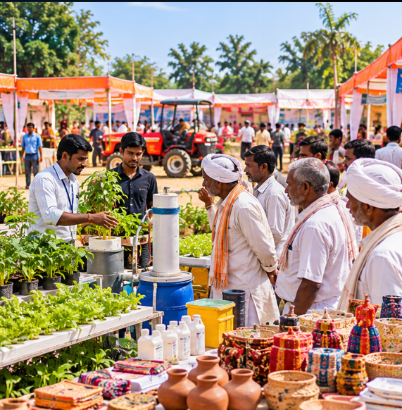 Live agricultural demonstrations in a rural setting