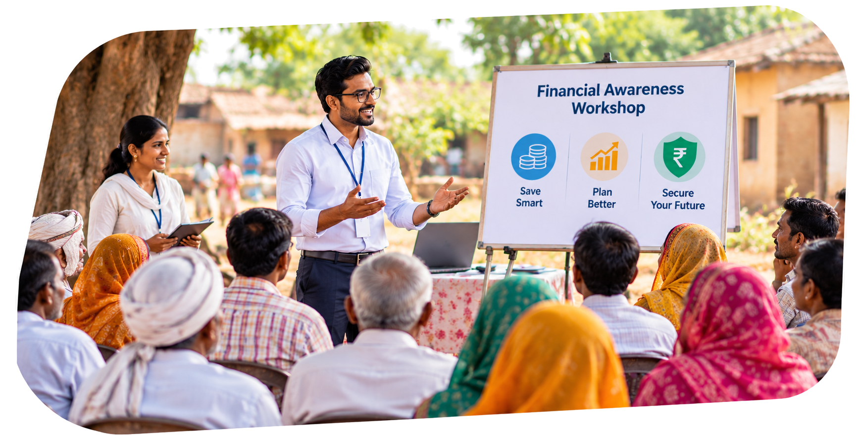Community members attending a financial awareness seminar